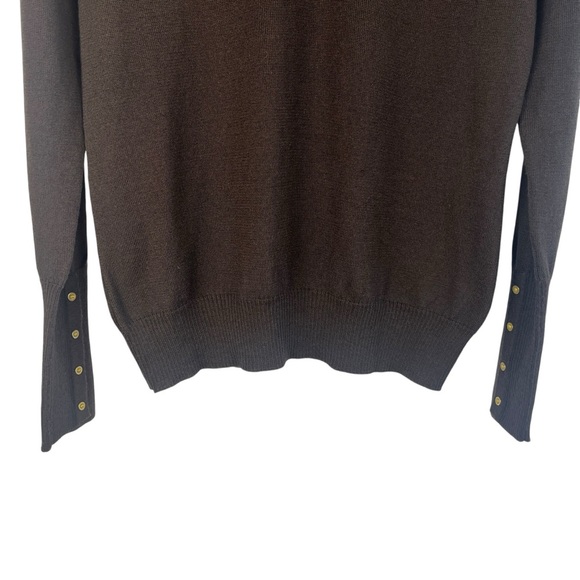 Vintage THE LIMITED Women's Brown Wool Blend V-Neck Sweater Dark Academia XL - Picture 5 of 8